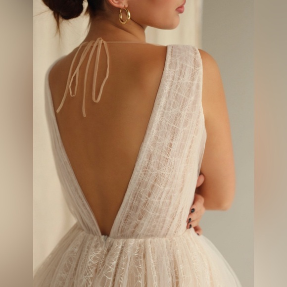 Ivory / Nude Short Wedding Dress (size 12) - Picture 3 of 5